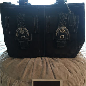 AUTHENTIC COACH SIGNATURE CANVAS SATCHEL